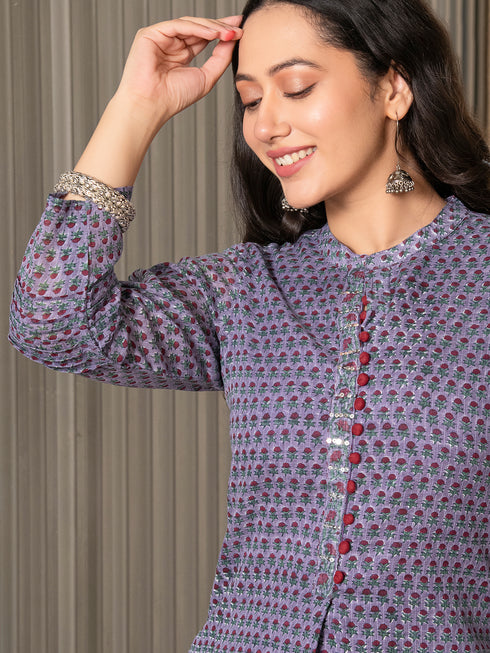MULMUL MAHI KOTA DORIA BLOCK PRINTED KURTA & PANT SET MULMUL MAHI KOTA DORIA BLOCK PRINTED KURTA & PANT SET